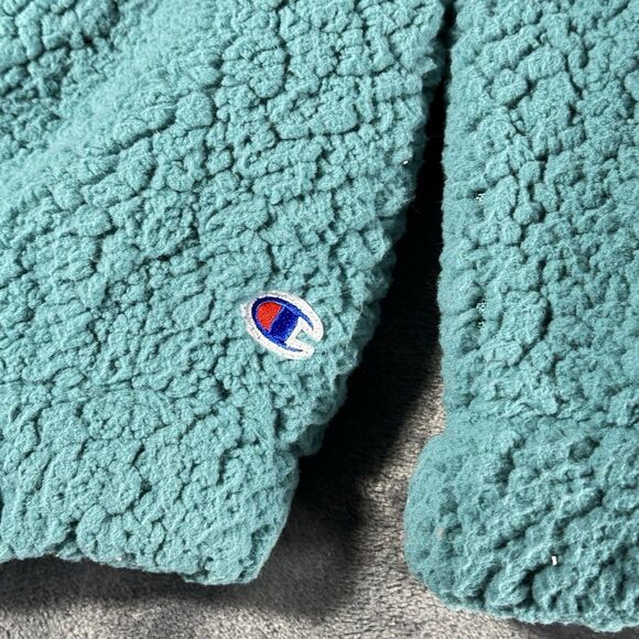 Champion Womens Sz XL Teal Sherpa Fleece Sweatshirt Top 1/4 Zip Athleticwear NWT - Picture 13 of 14